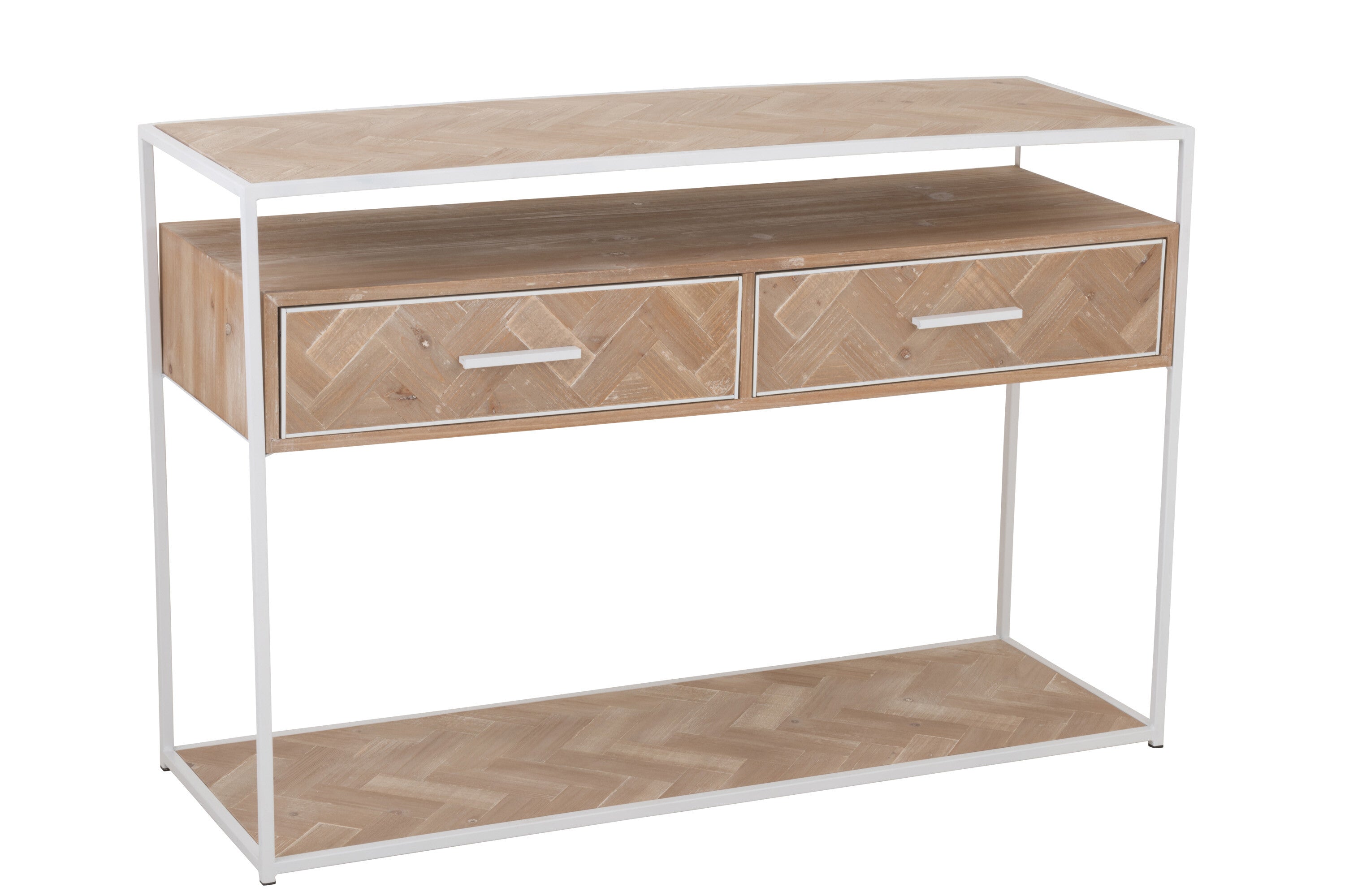 Wandtafel Zigzag 2 Laden Hout/Metaal - J-LINE