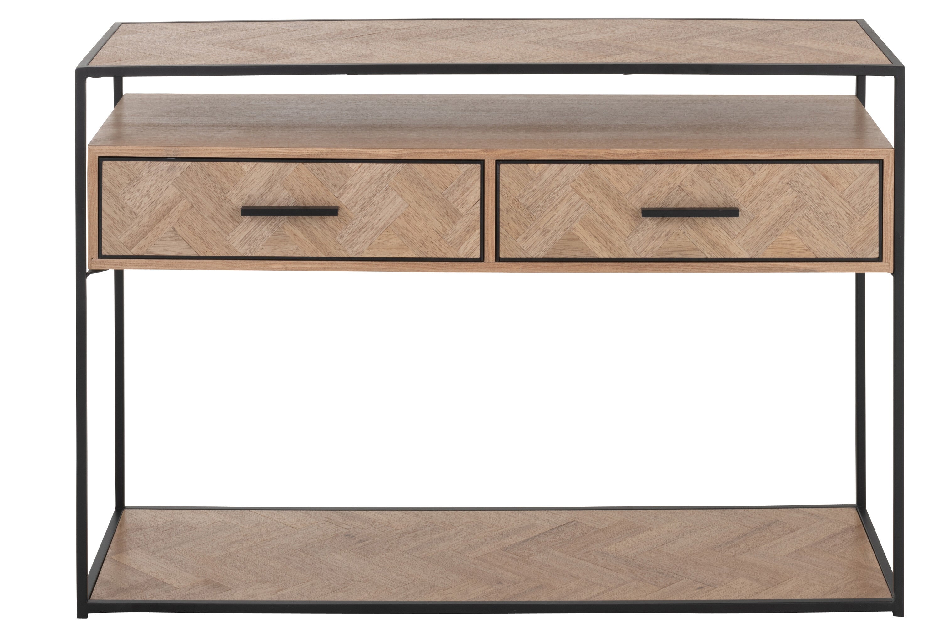 Wandtafel Zigzag 2 Laden Hout/Metaal - J-LINE