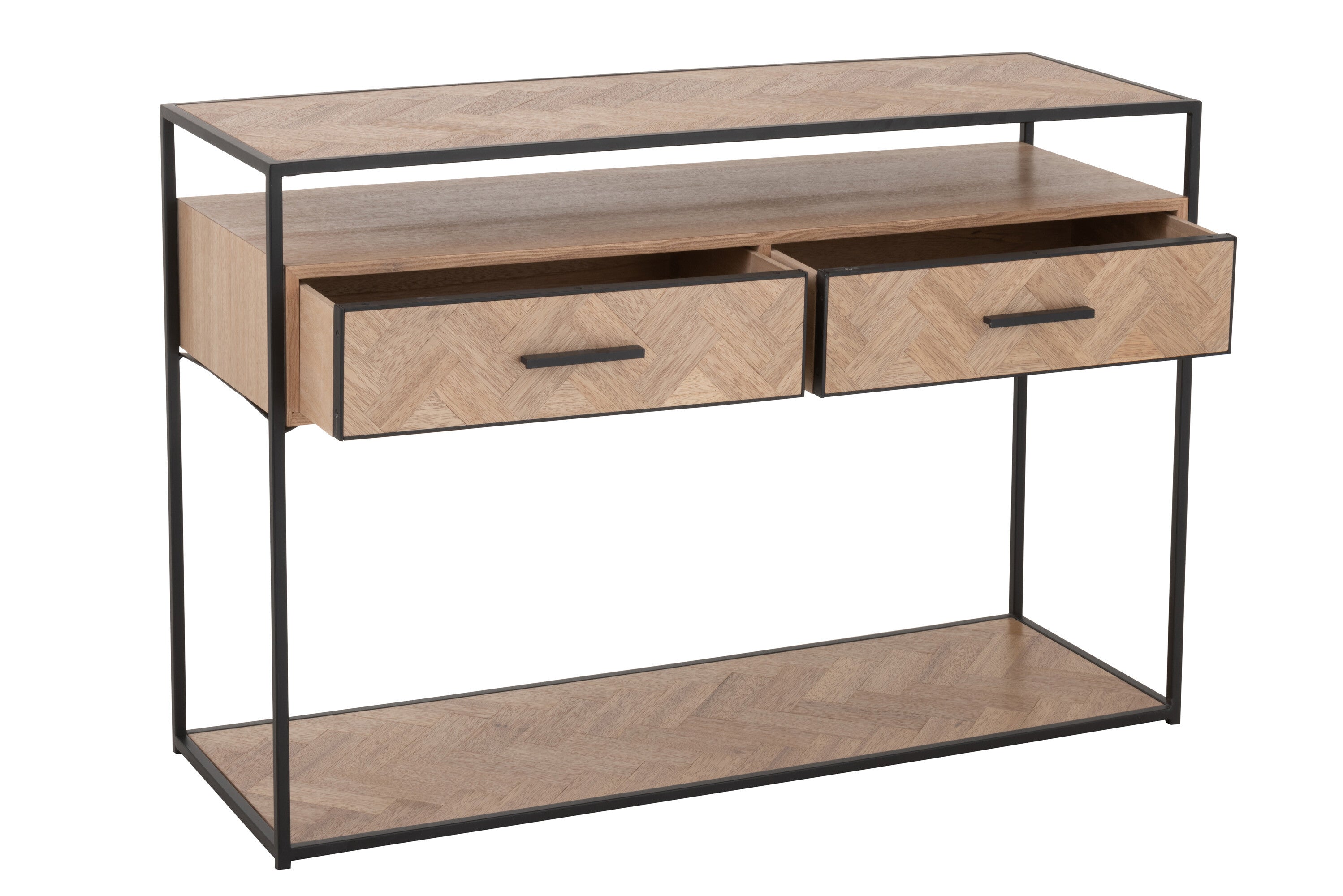 Wandtafel Zigzag 2 Laden Hout/Metaal - J-LINE
