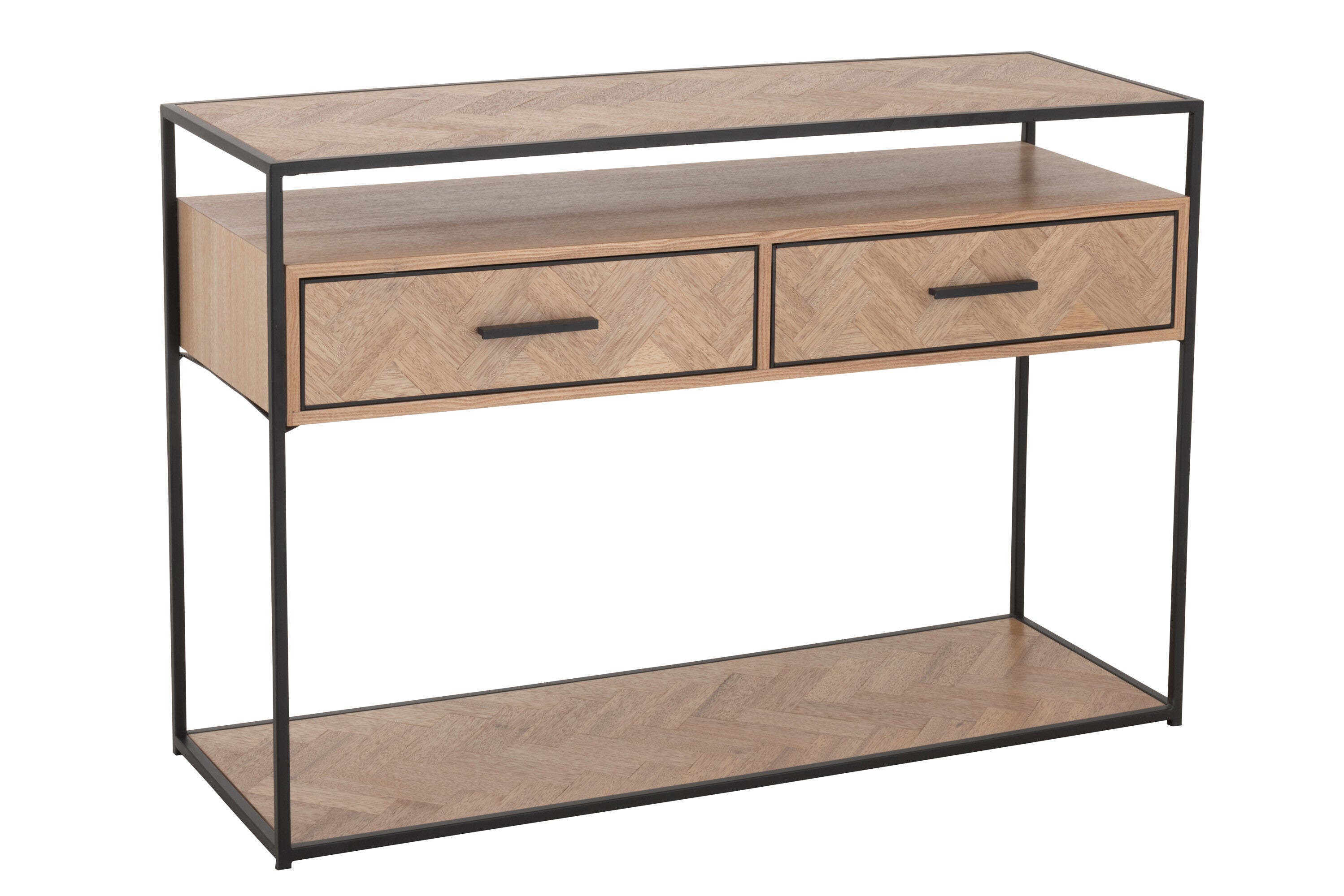 Wandtafel Zigzag 2 Laden Hout/Metaal - J-LINE