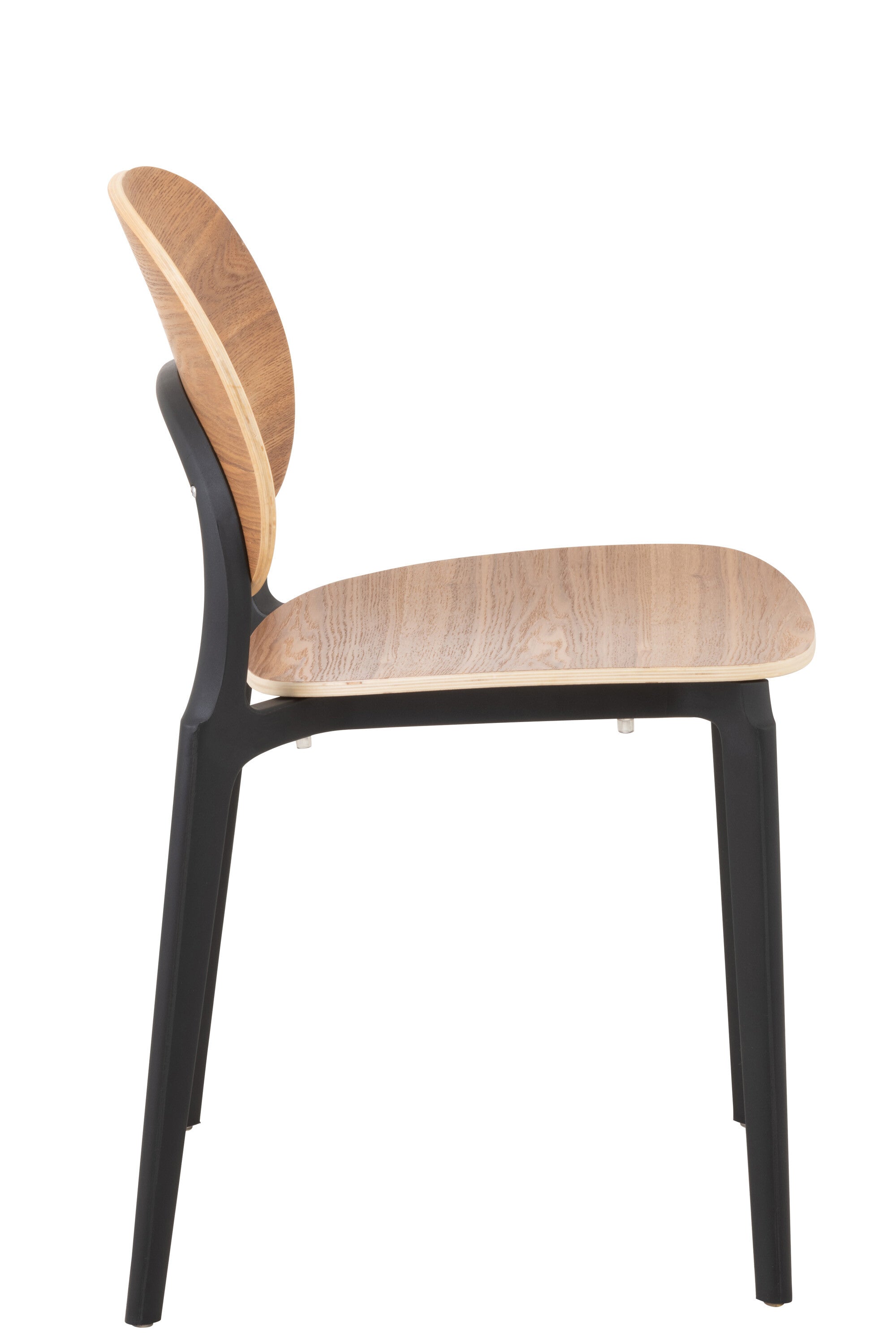 Chaise Basic en polyester/placage naturel - J-LINE