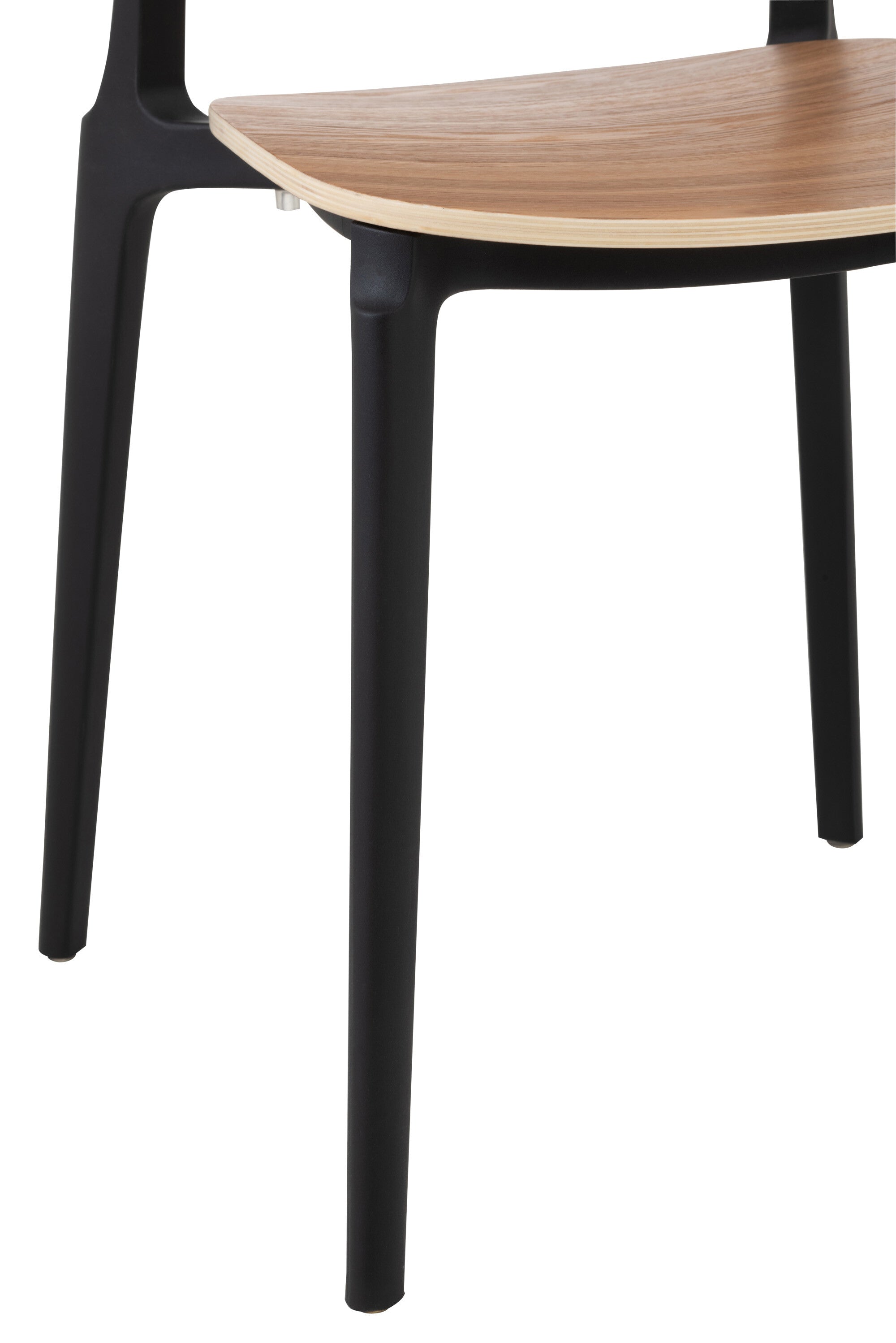 Chaise Basic en polyester/placage naturel - J-LINE