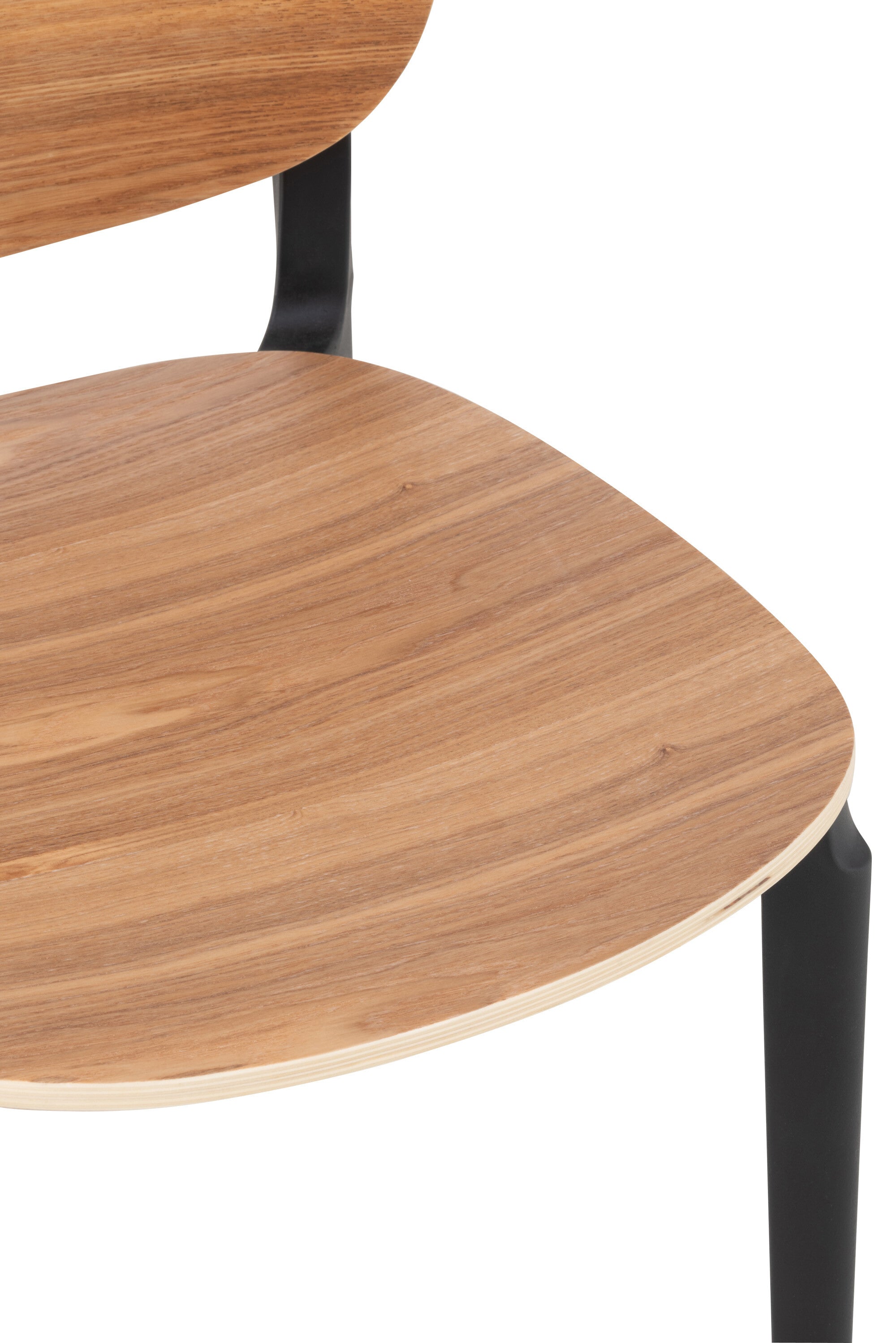 Chaise Basic en polyester/placage naturel - J-LINE