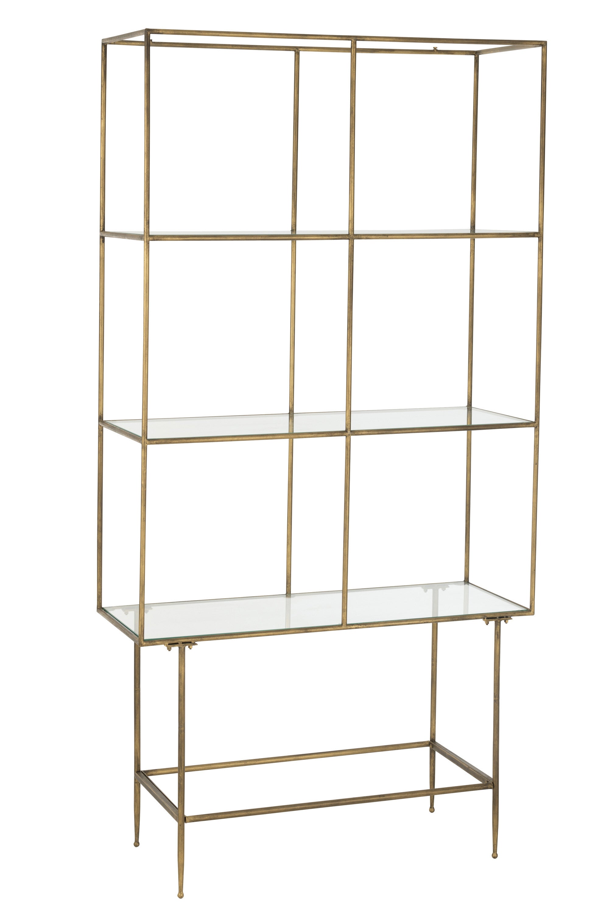 Bibliothèque 3 étagères Métal/Verre - J-LINE