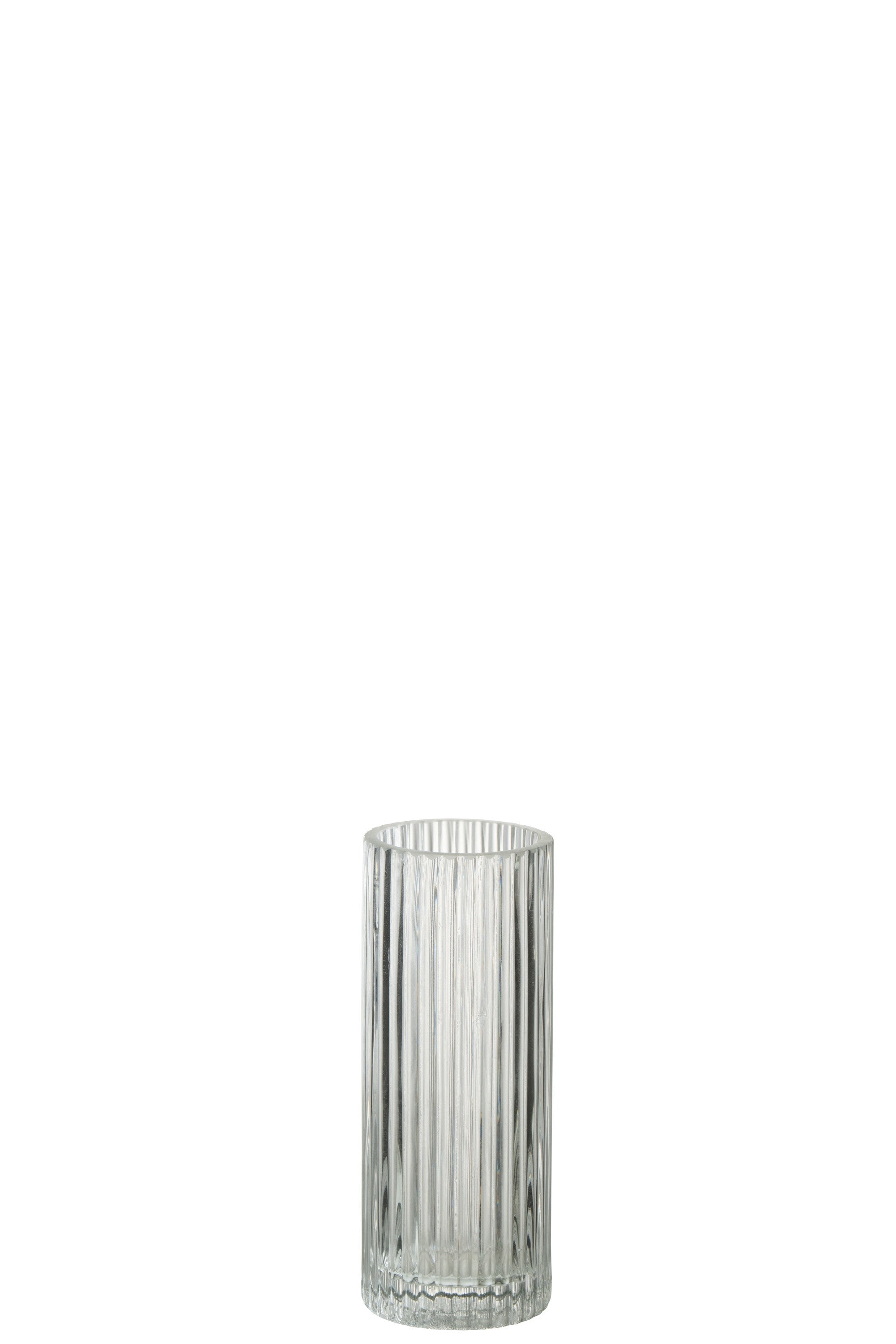 Vaas Cilinder Lijnen Glas Transparant S - J-LINE