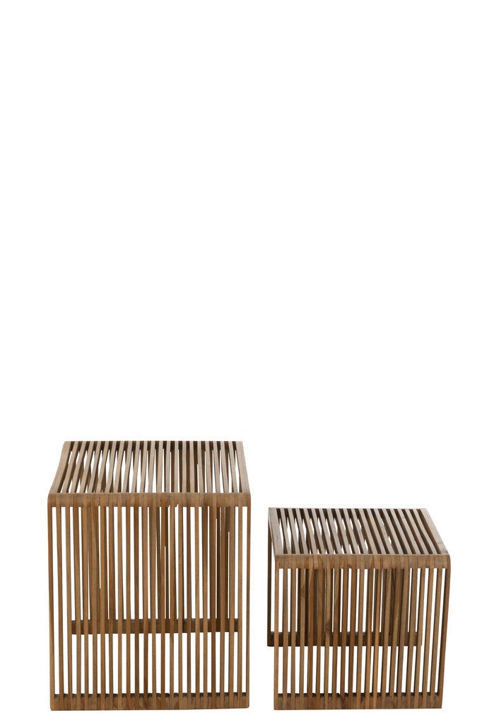Bijzettafels Kubisch S/2 Teak - J-LINE