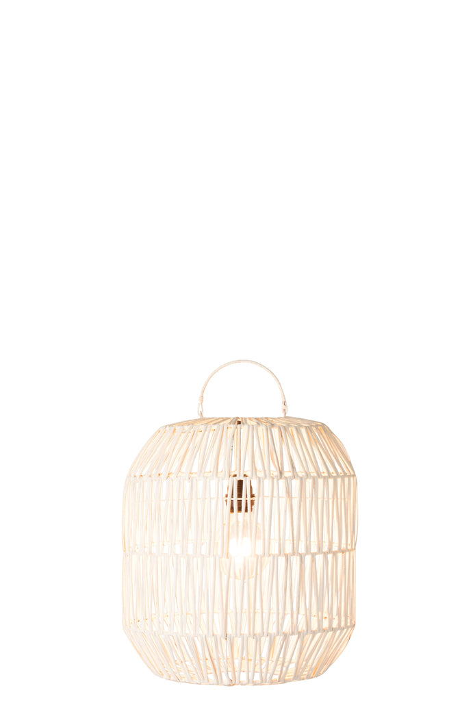 Abat-jour cylindrique en rotin blanc - J-LINE