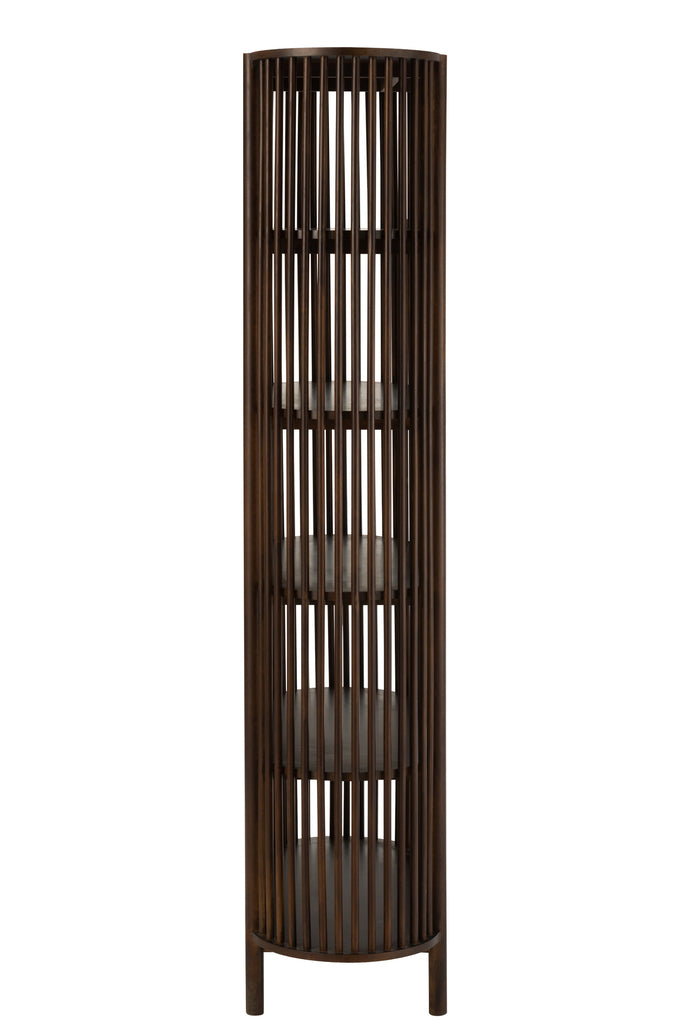 Étagère Conie 5 étagères Bois de manguier Marron foncé - J-LINE