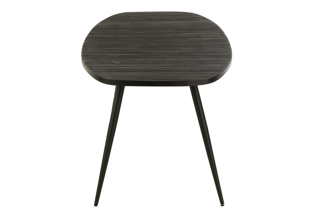 Eettafel Ovaal Teak Zwart- J-LINE