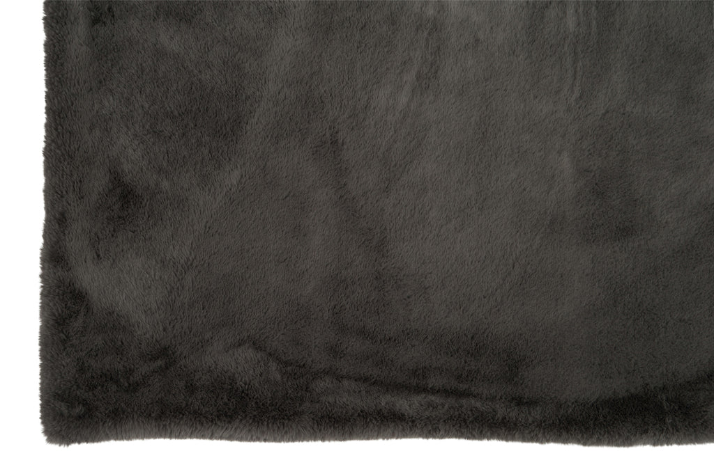 Plaid à carreaux en polyester gris foncé - J-LINE