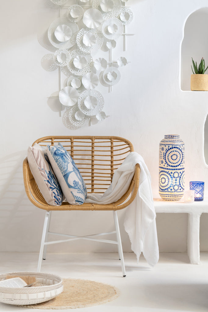 Wanddecoratie Bloemen Metaal Wit - J-LINE