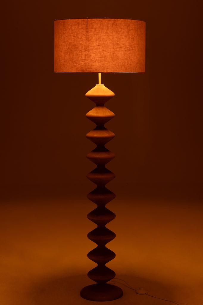 Lampadaire Caterpillar en bois de peuplier naturel/gris - J-LINE