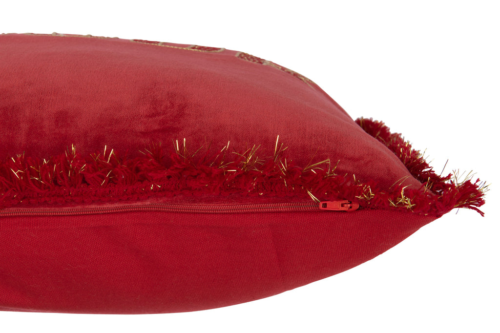 Kussen Amour Textiel Rood/Goud - J-LINE