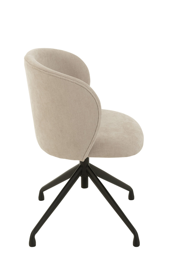 Chaise textile réglable et rotative, Beige - J-LINE
