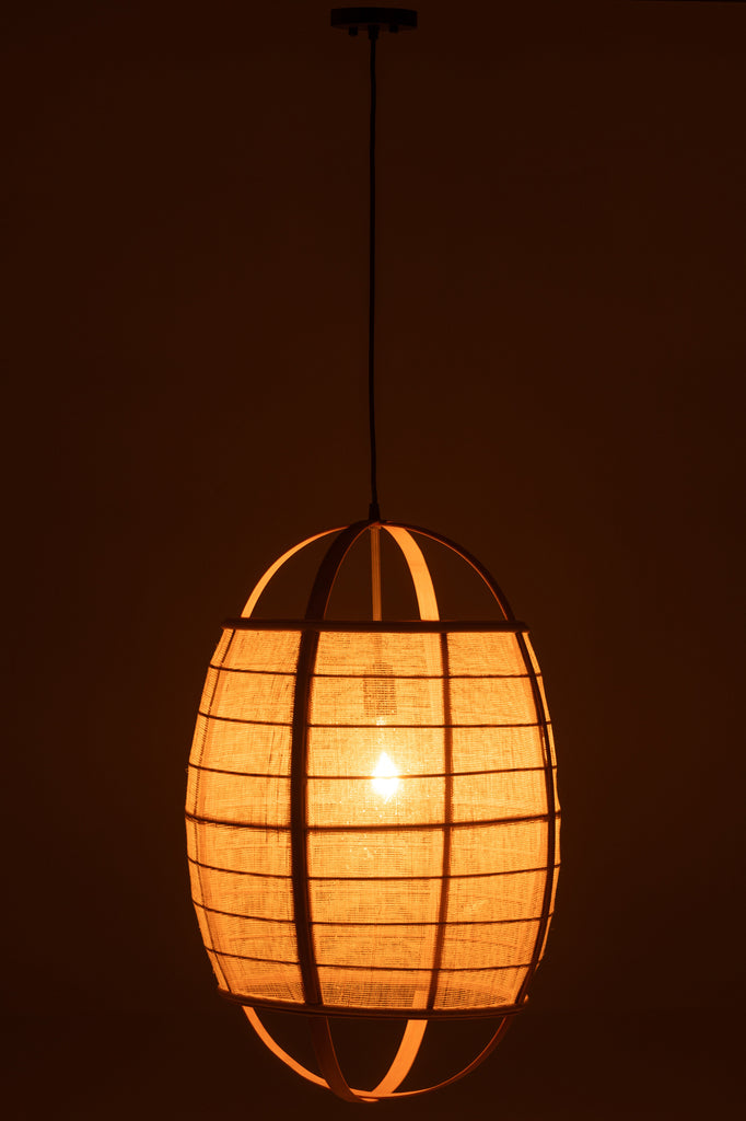 Hanglamp Ion Linnen/Bamboe Natuurlijk L - J-LINE