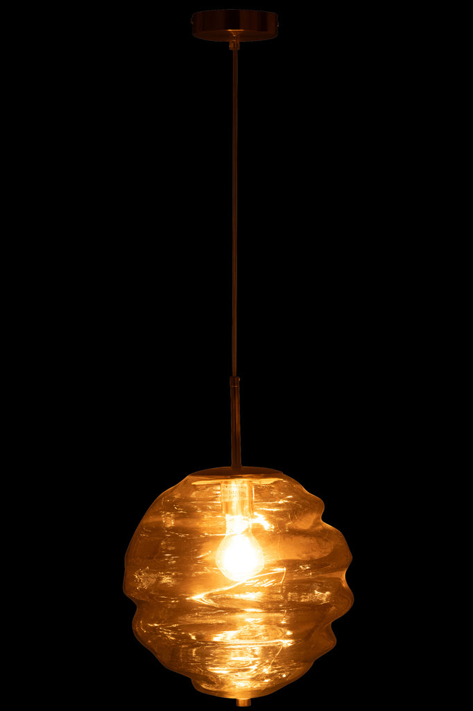 Hanglamp Honingraat Glas Cognac - J-LINE
