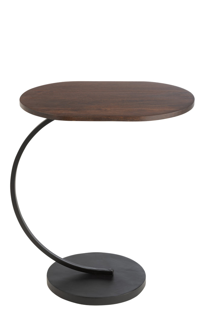 Bijzettafel Swoosh ijzer/mangohout - J-LINE