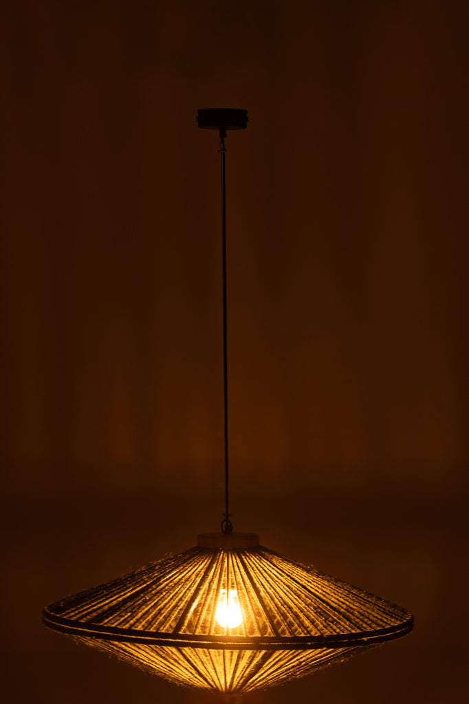 Hanglamp Ovni IJzer/Jute Groen M - J-LINE