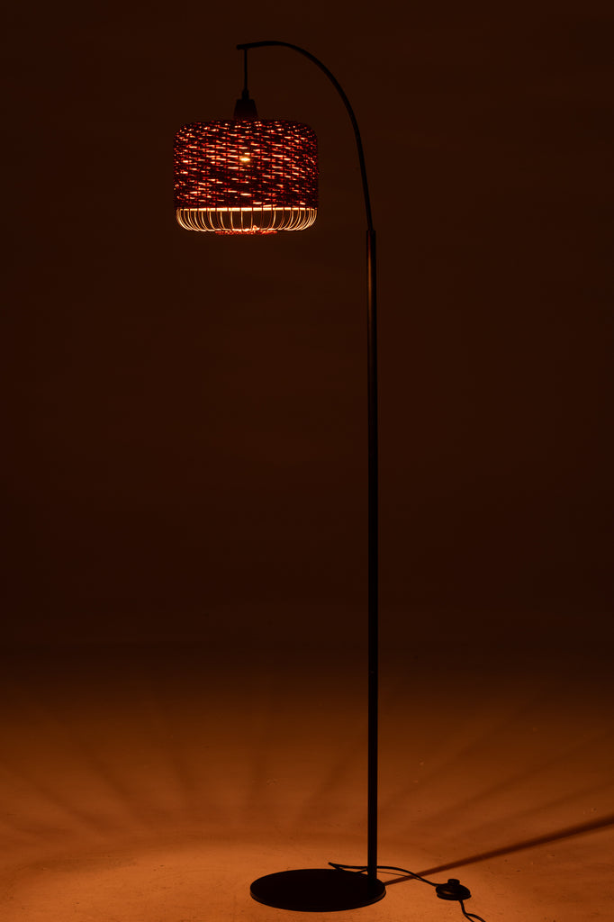 Lampadaire lanterne métal orange - J-LINE