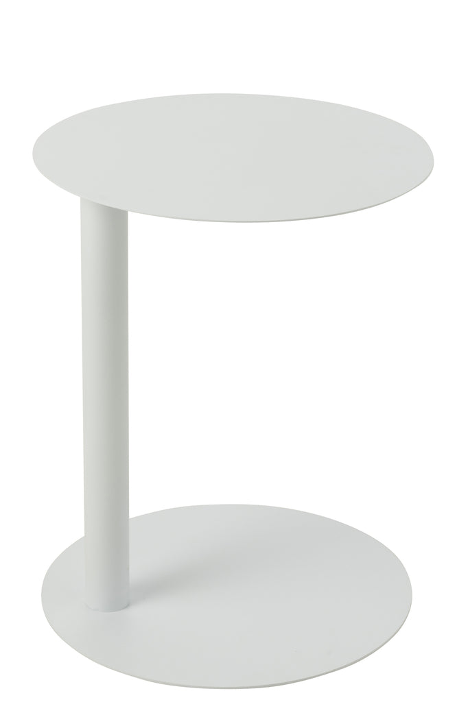 Bijzettafel rond metaal wit - J-LINE