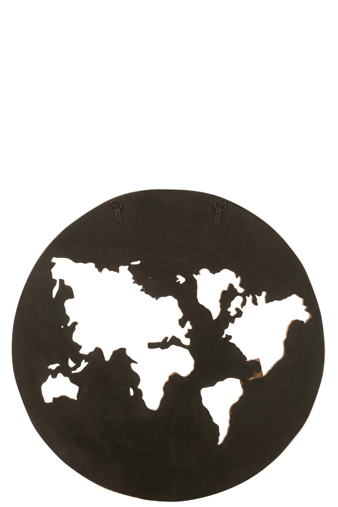 Wanddecoratie Kaart Hout Bruin - J-LINE