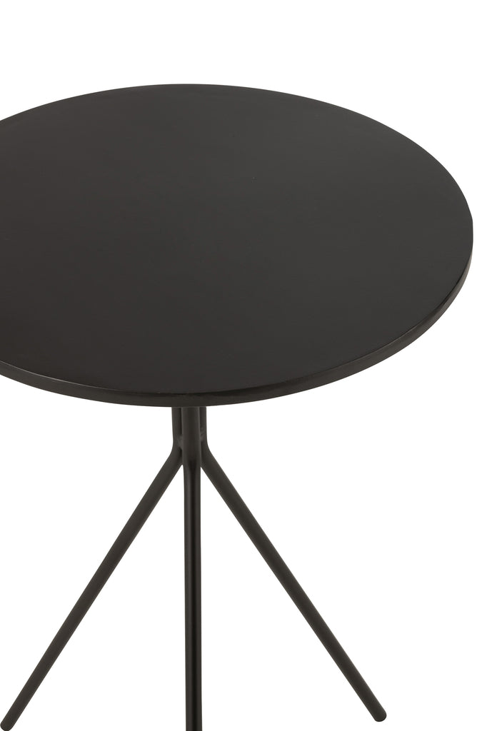 Bijzettafel rond metaal zwart - J-LINE