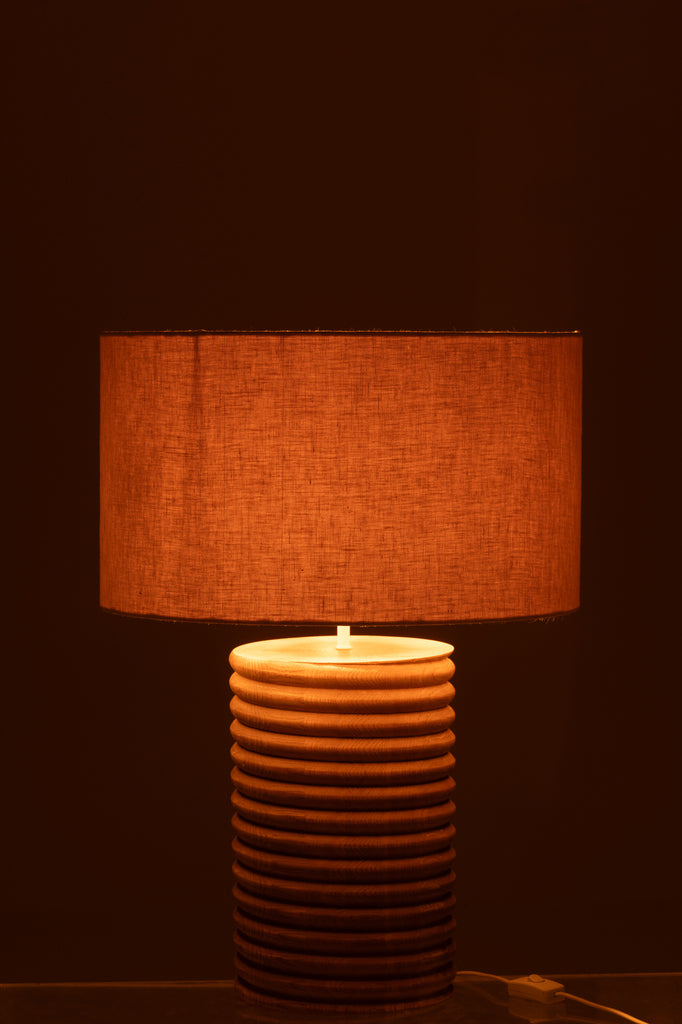 Lampe de table en bois d'Ailanthus, gris - J-LINE