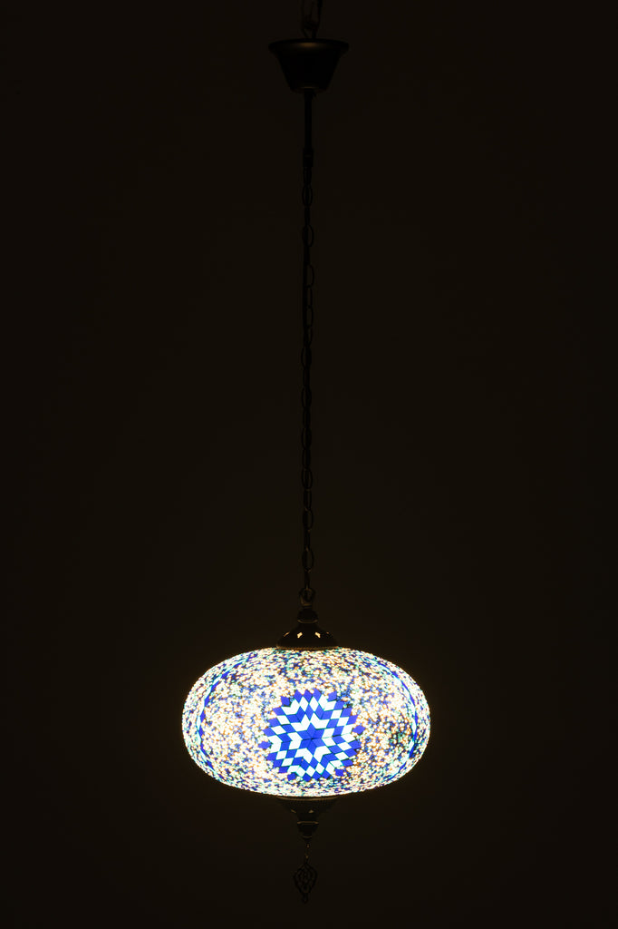 Hanglamp Mozaïek Glas/Metaal Blauw L - J-LINE