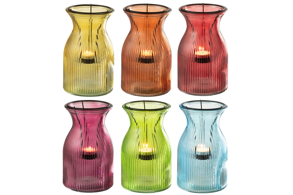 Theelichthouder Popa Glas Mix S/6 - J-LINE