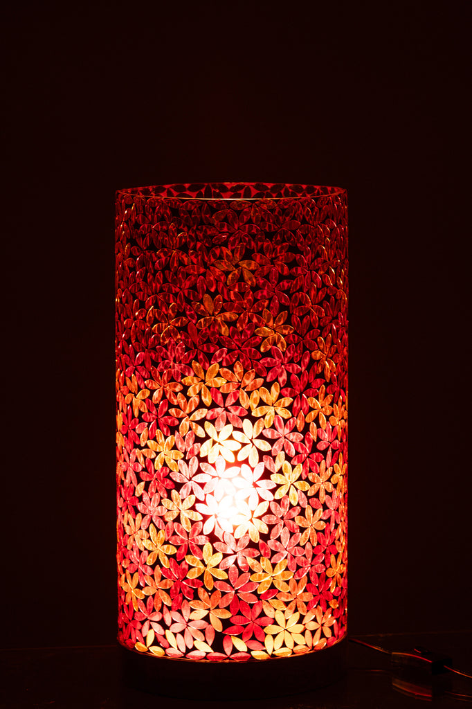 Lampe de table en mosaïque de verre rose L - J-LINE