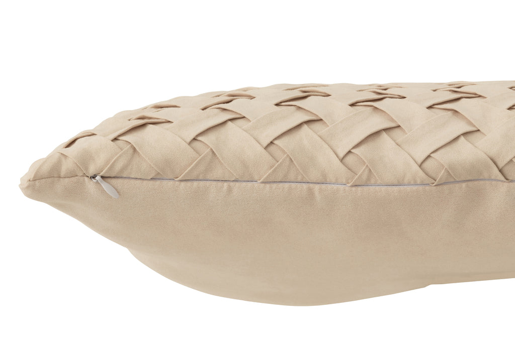 Kussen Geweven Polyester Beige - J-LINE