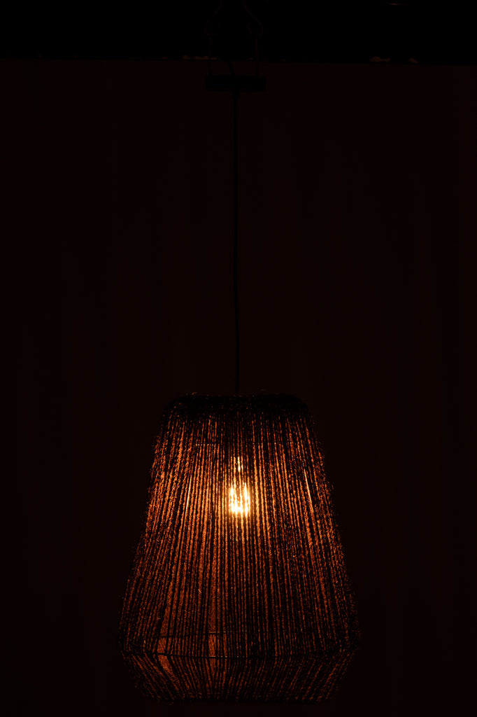 Hanglamp Metaal/Palm Zwart L - J-LINE