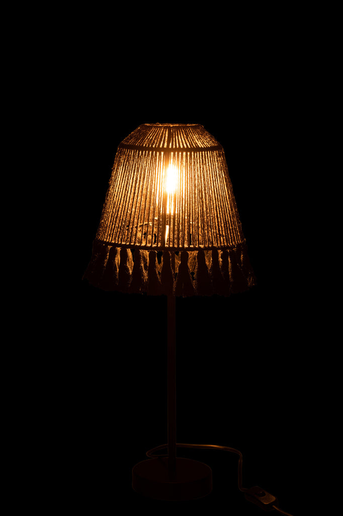 Lampe de table Mila en jute noire - J-LINE