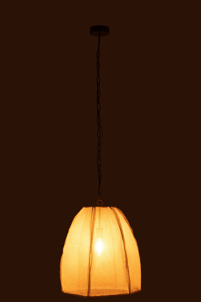 Hanglamp Peer Linnen/IJzer Wit S - J-LINE