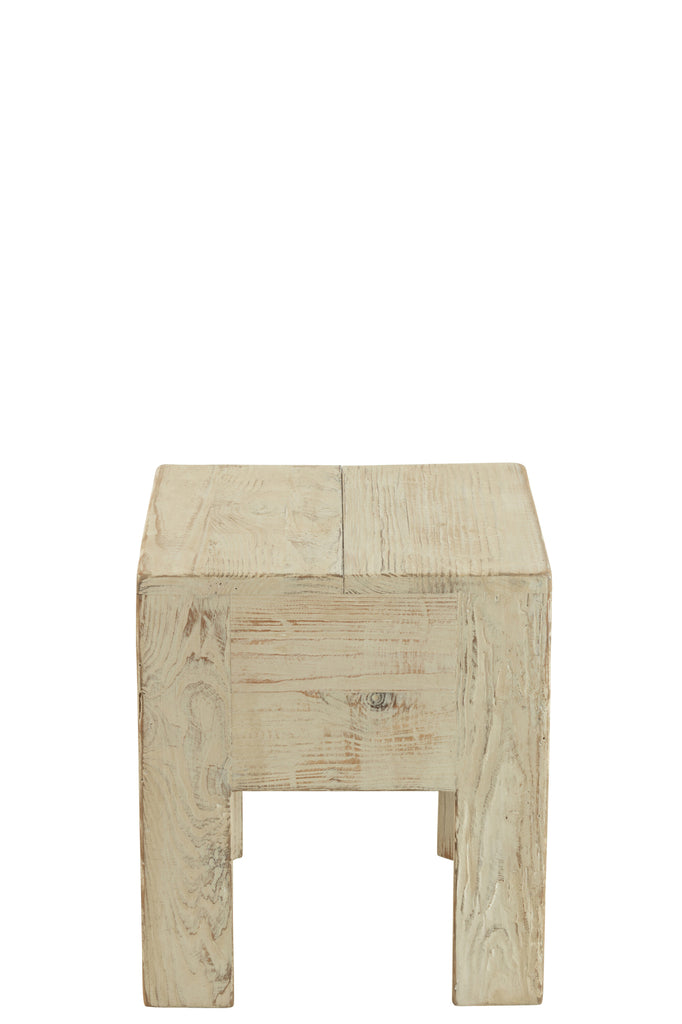 Kruk van hout wit - J-LINE