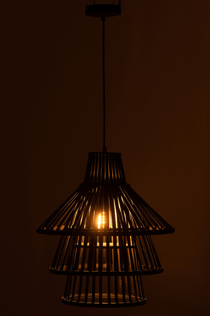 Hanglamp Lagen Bamboe Zwart L - J-LINE
