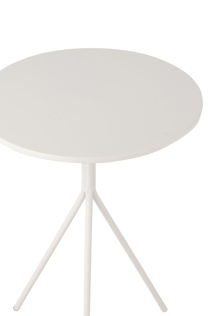 Bijzettafel rond metaal wit - J-LINE