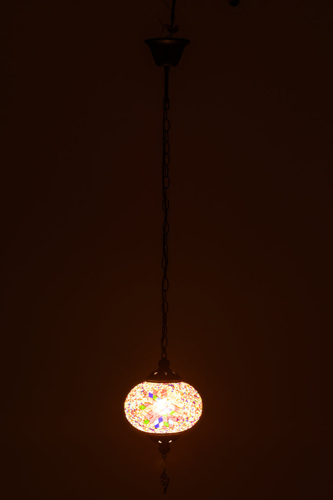 Hanglamp Mozaïek Glas/Metaal Oranje S - J-LINE
