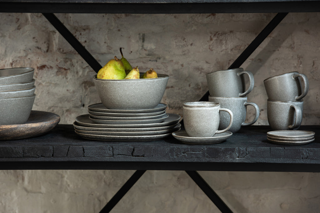 Mok + Onderzetter Louise Keramiek Bruin - J-LINE