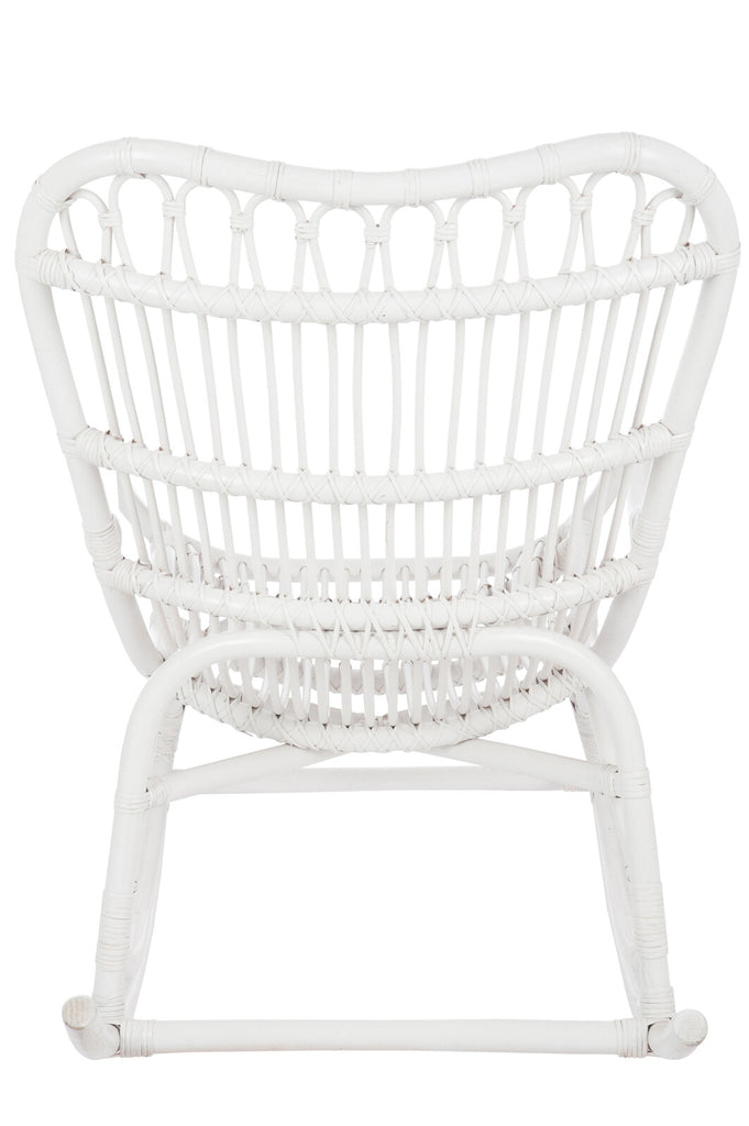 Schommelstoel rotan wit - J-LINE