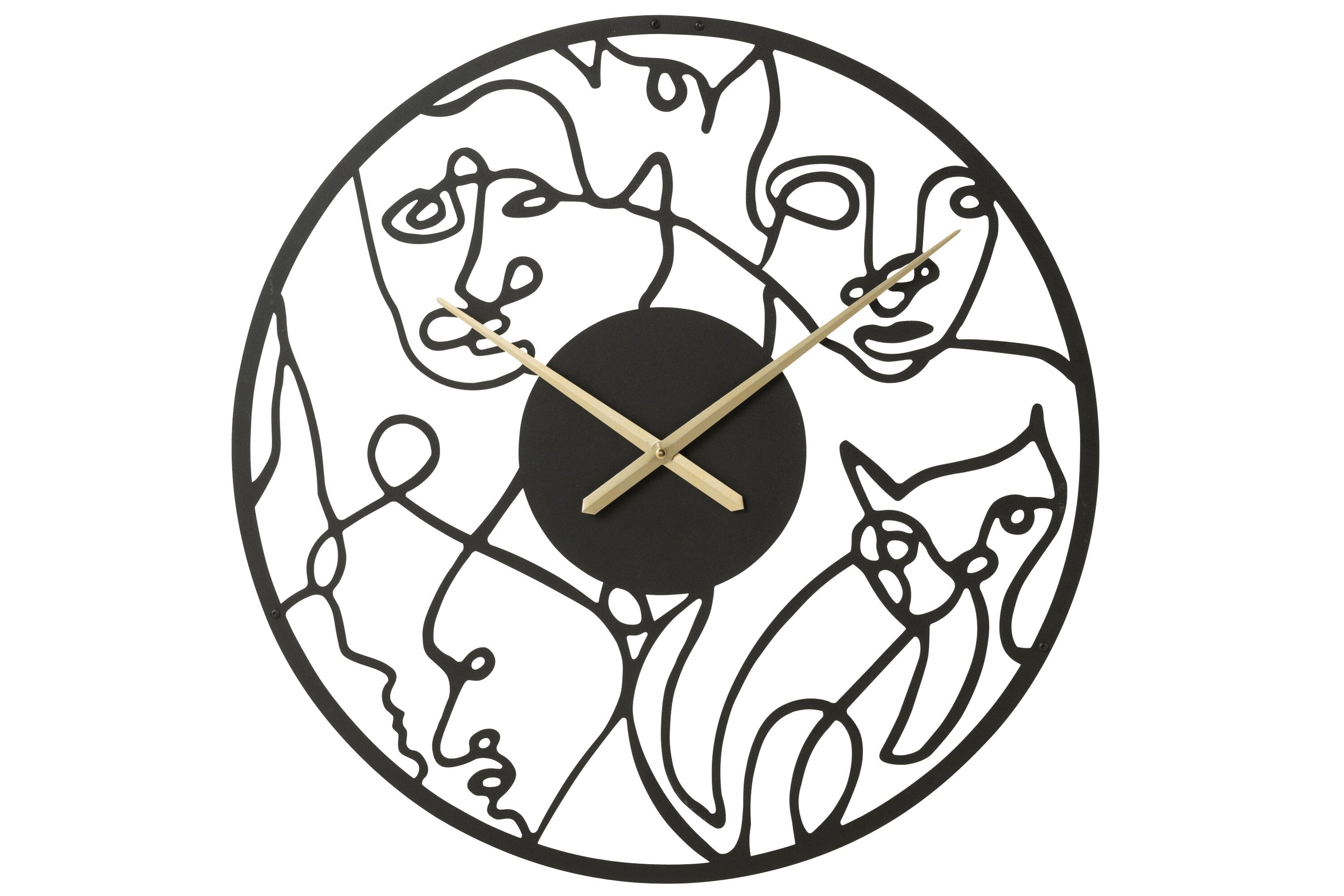 Klok gezichten Metaal Zwart L - J-LINE