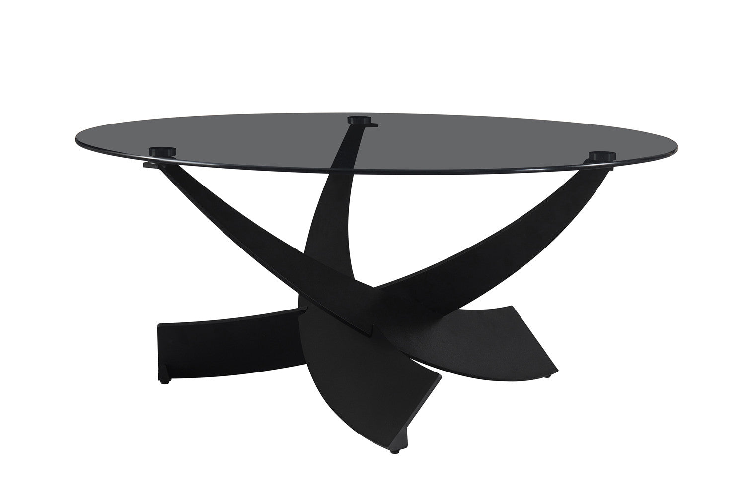 Salontafel 'Weston' rond, helder grijs glas - RS