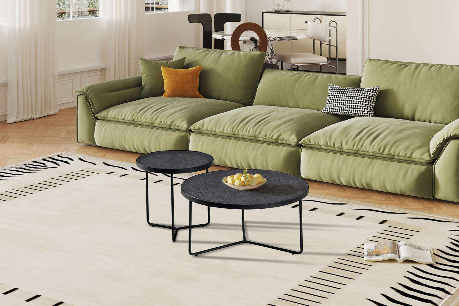 Salontafel 'Melia' Rond Grijs Glas - RS