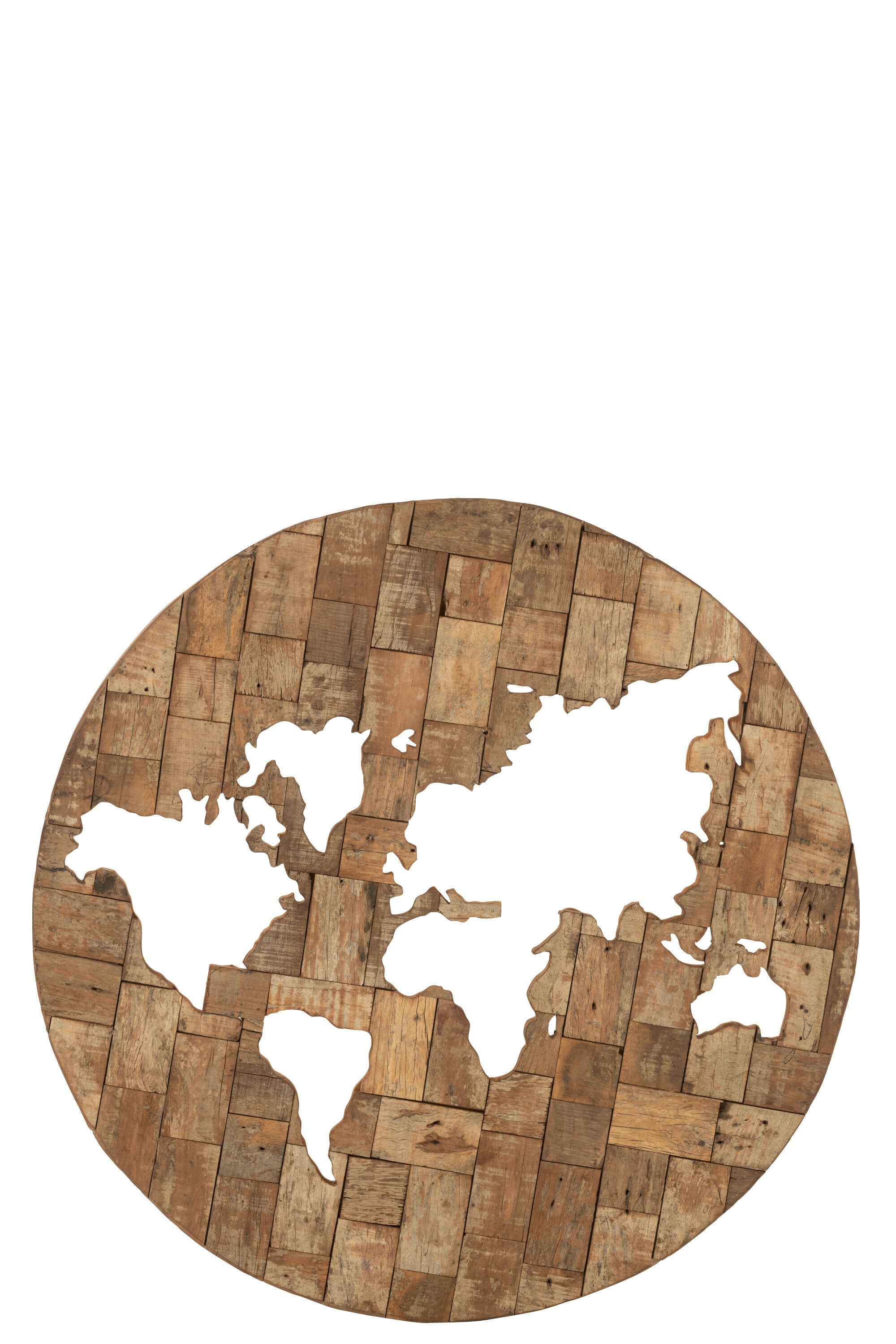 Wanddecoratie Kaart Hout Bruin - J-LINE