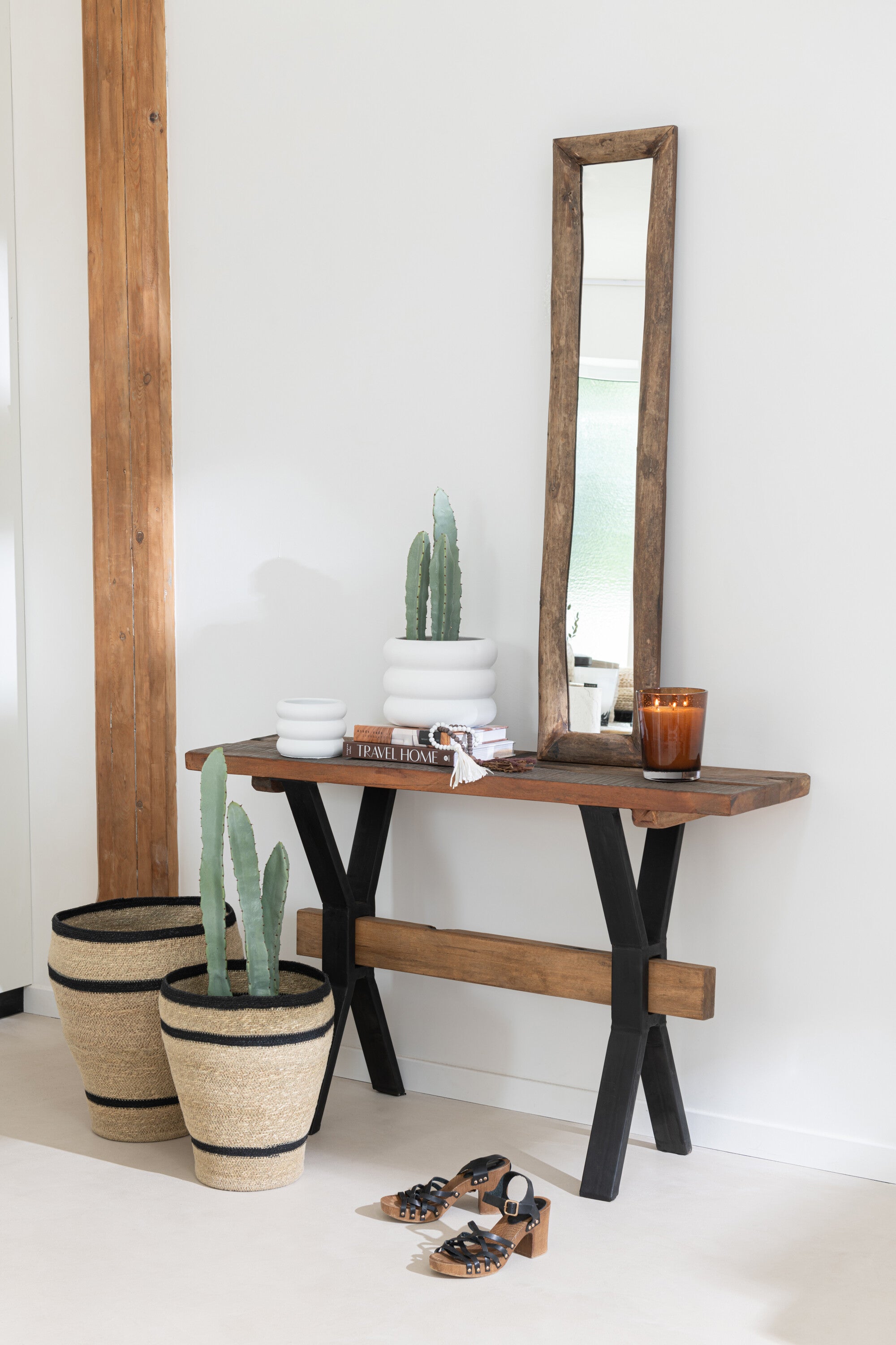 Wandtafel Tafel Vintage Hout Bruin - J-LINE