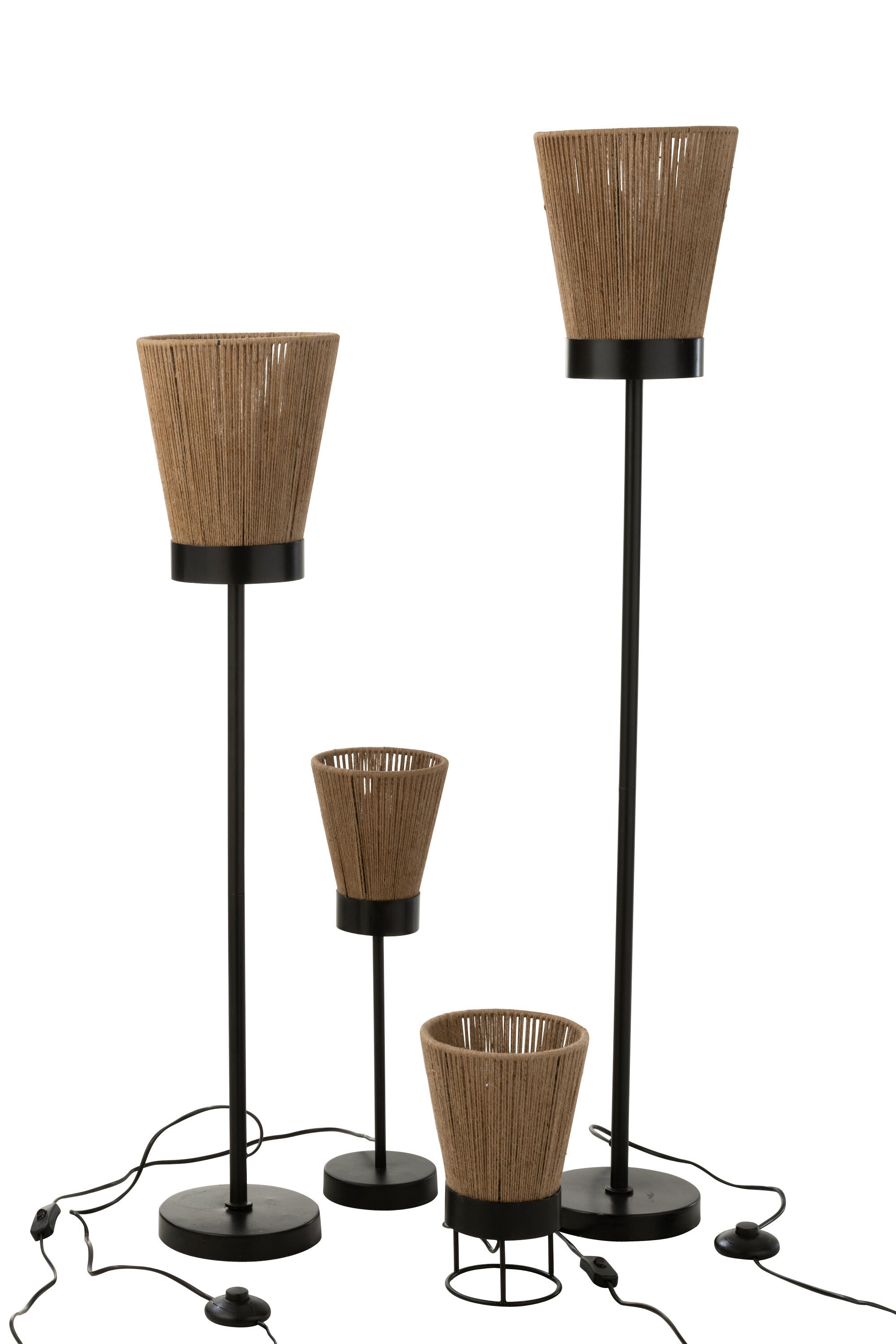 Lampadaire Luna en jute beige L - J-LINE