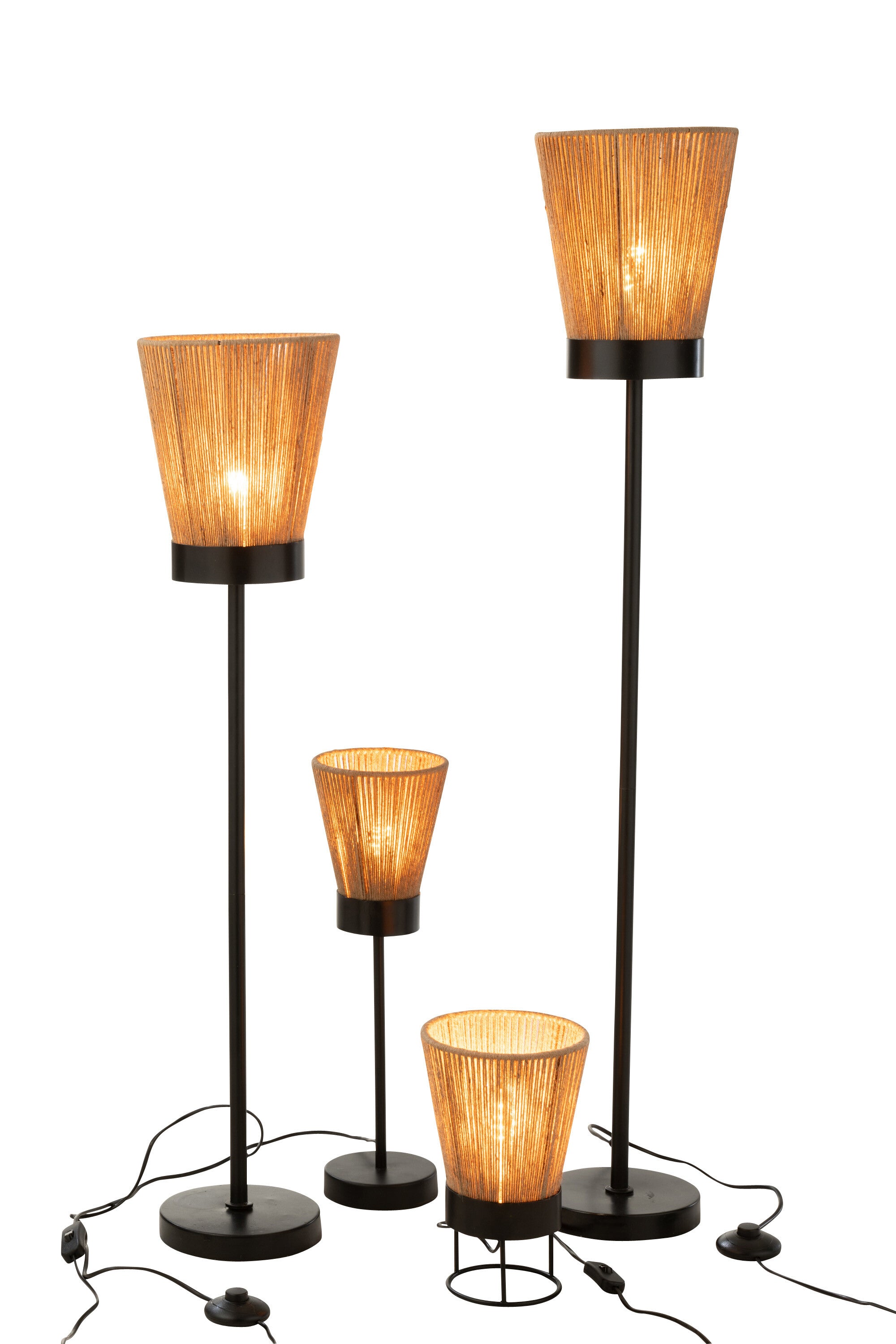 Lampadaire Luna en jute beige L - J-LINE
