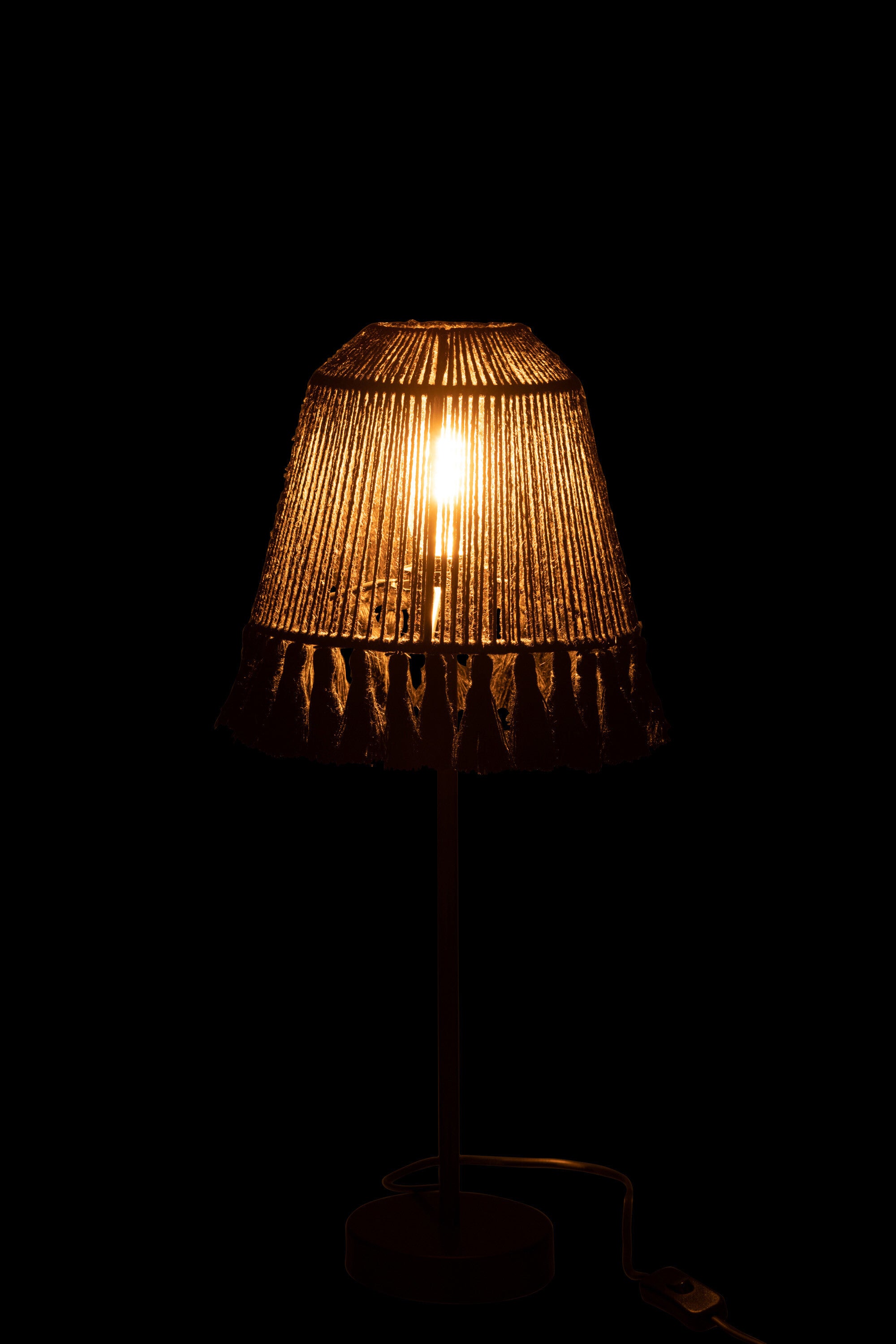 Lampe de table Mila en jute noire - J-LINE