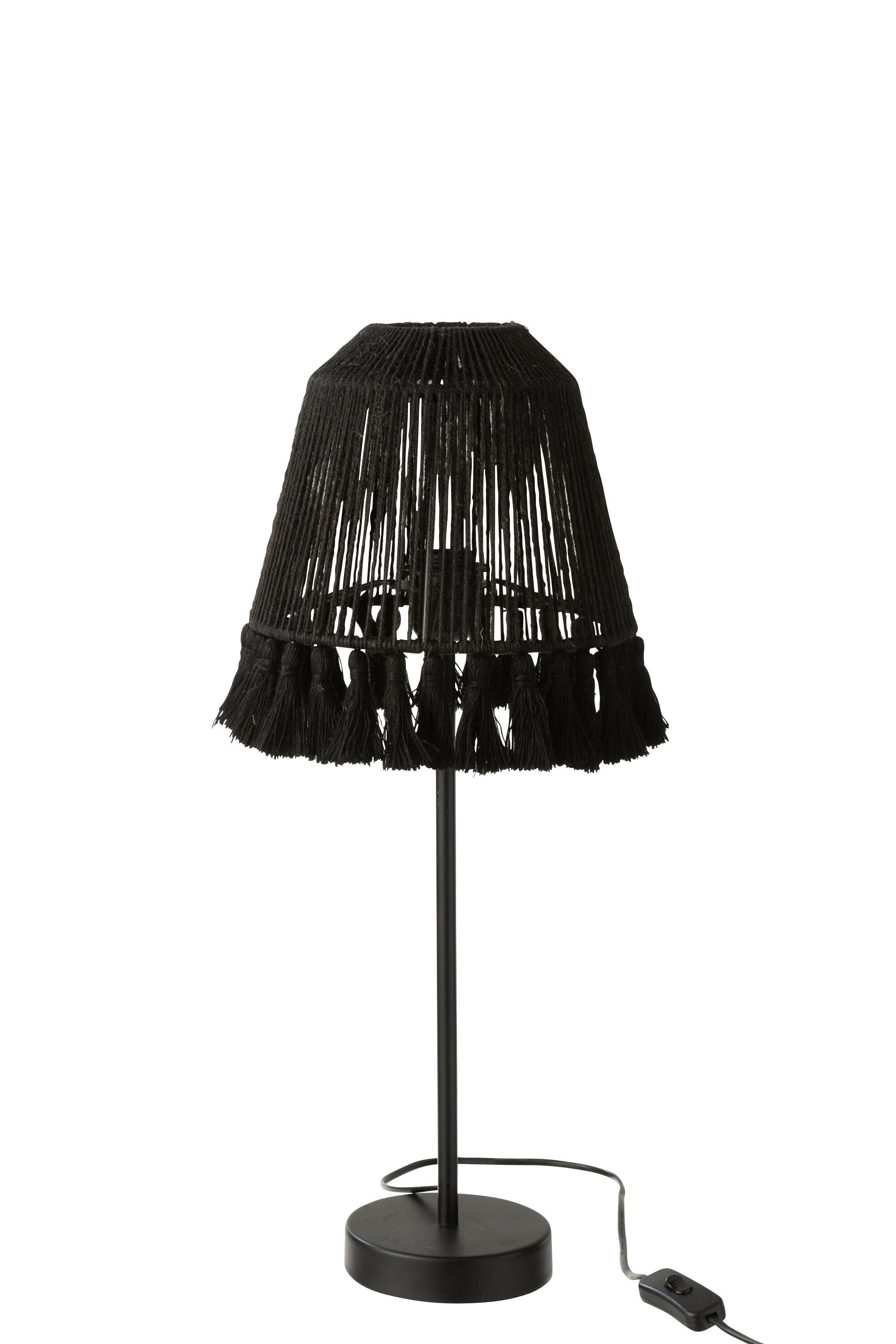 Lampe de table Mila en jute noire - J-LINE