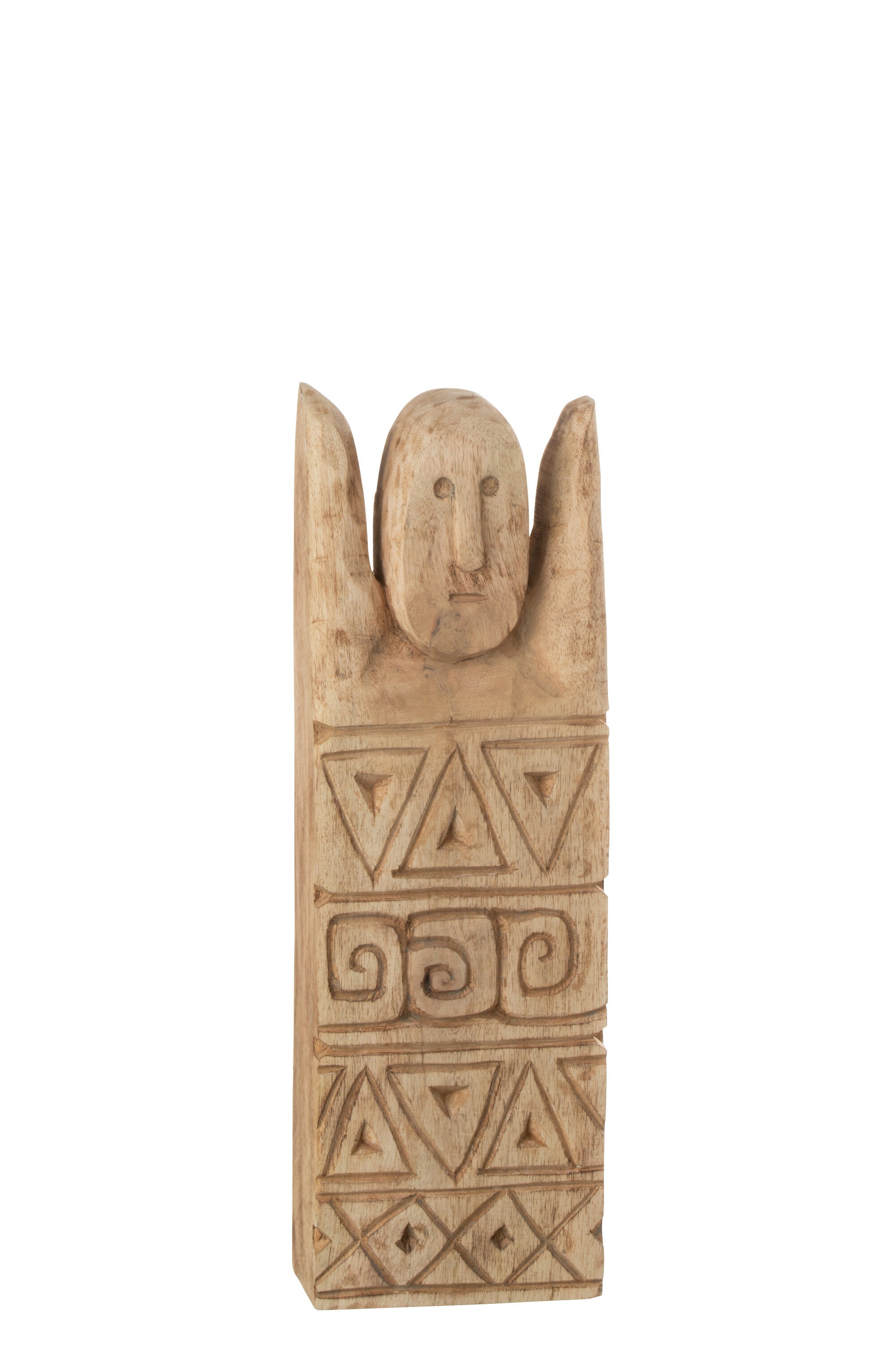 Figurine africaine sculptée Happy Wood Natural - J-LINE